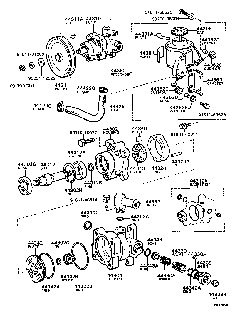 44348-14010 HOSE, RESERVOIR TO OIL PUMP product image