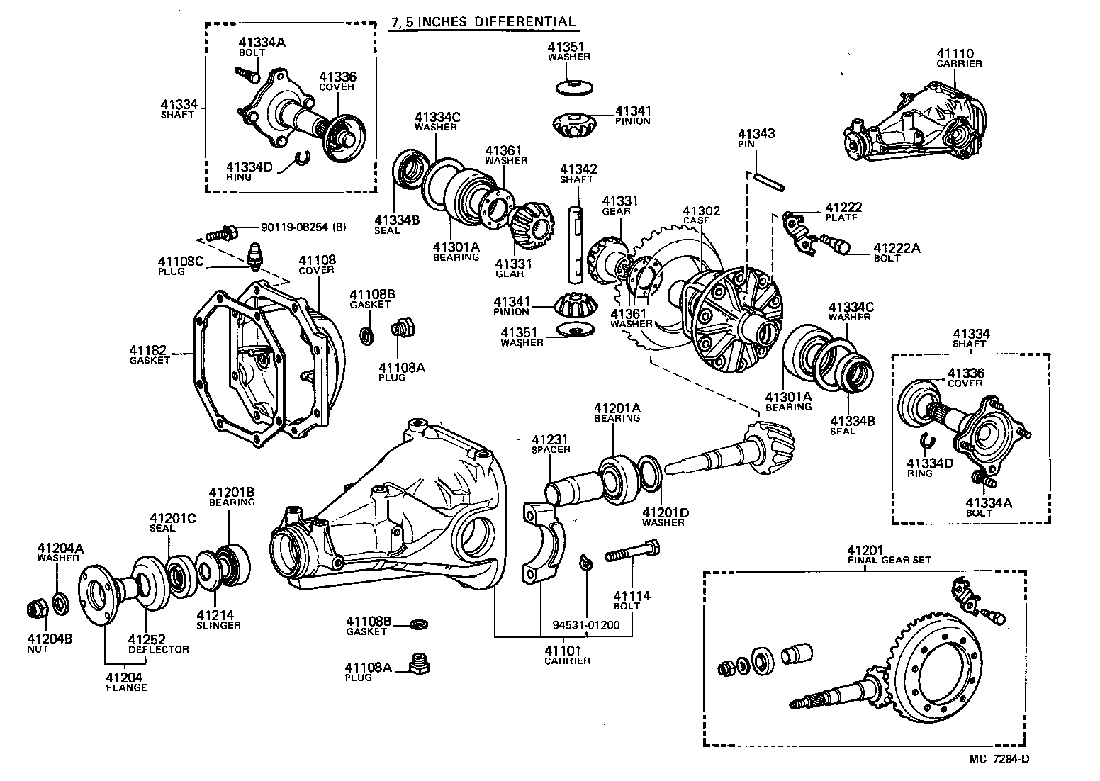 41039-28010 GEAR KIT, DIFFERENTIAL, REAR product image