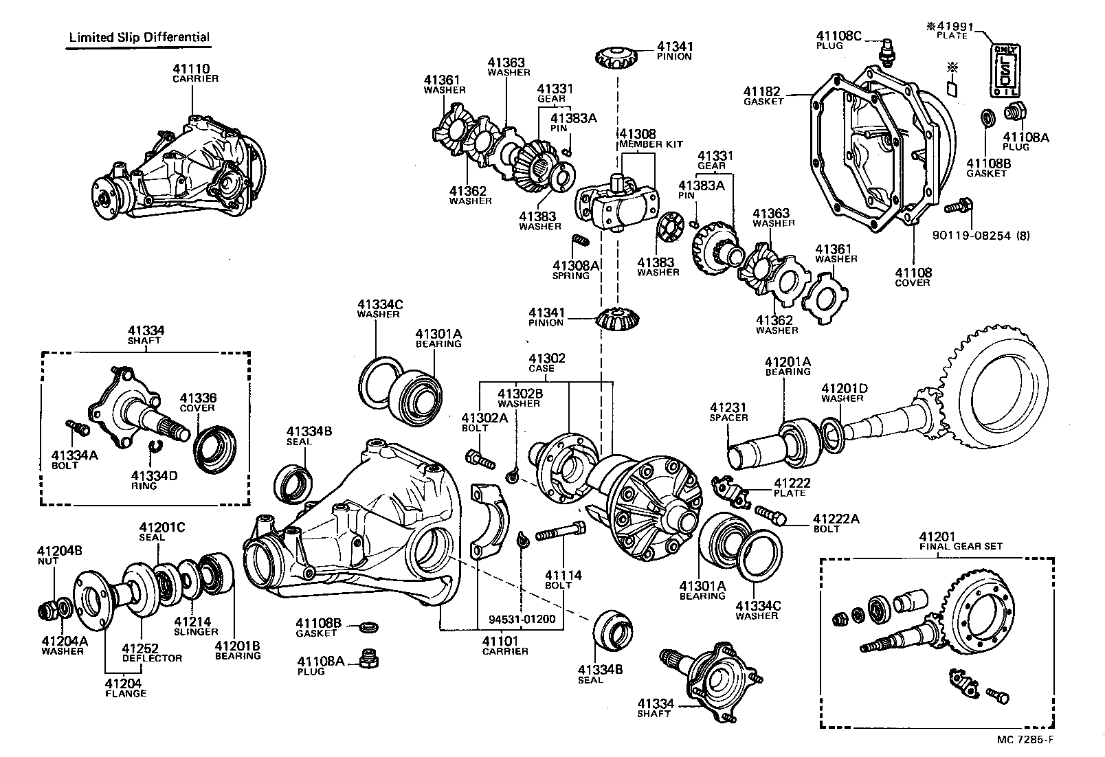 41305-14010 GEAR, REAR DIFFERENTIAL SIDE product image