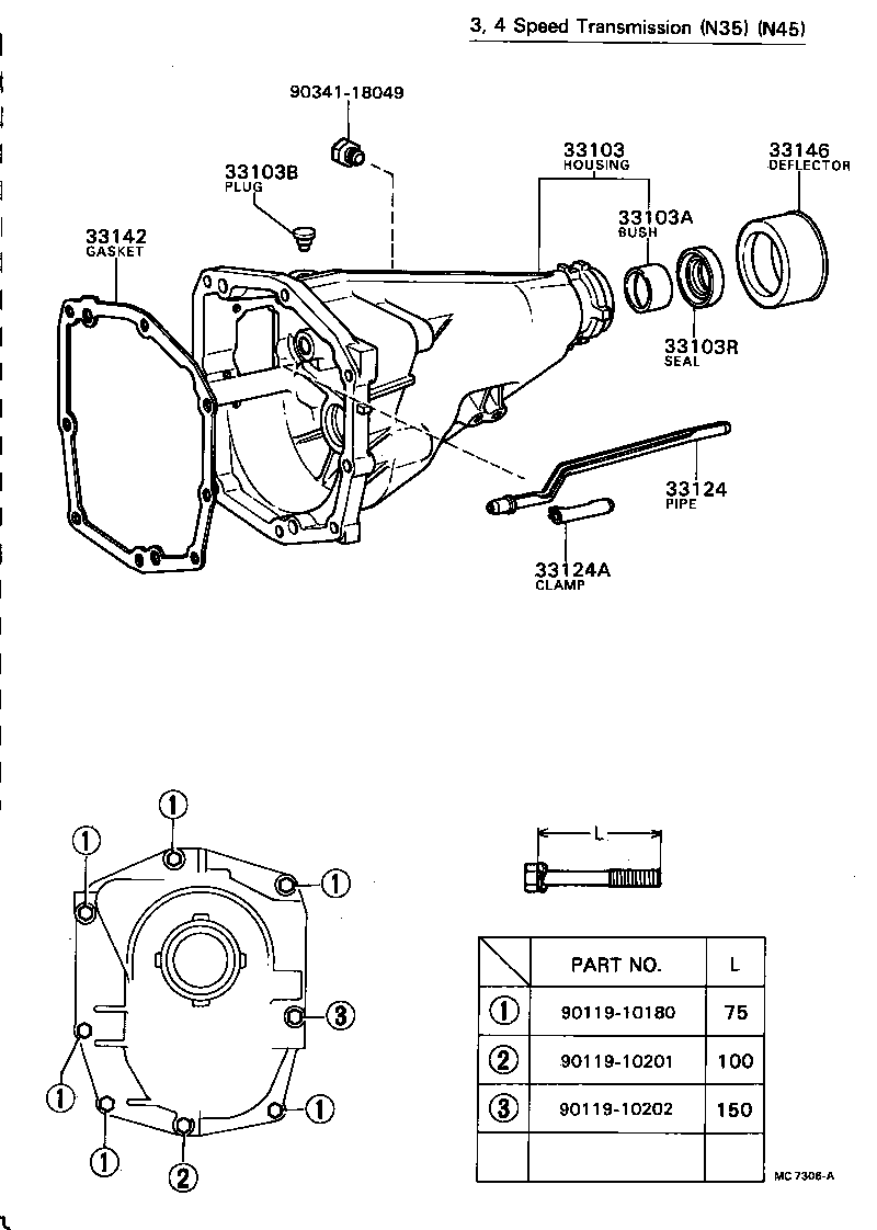 33106-30040 PIPE, OIL RECEIVER, NO.1(FOR EXTENSION HOUSING) product image