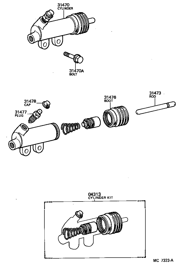 31470-14050 CYLINDER ASSY, CLUTCH RELEASE product image