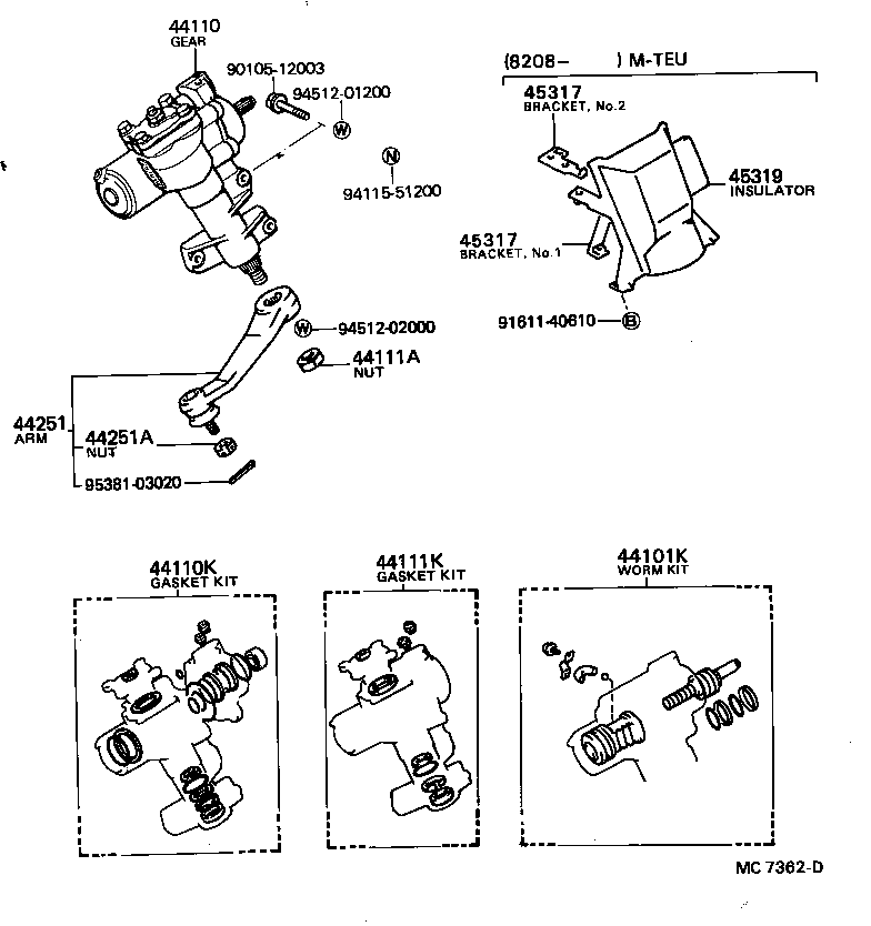 44142-22040 NUT, LOCK, NO.1 product image