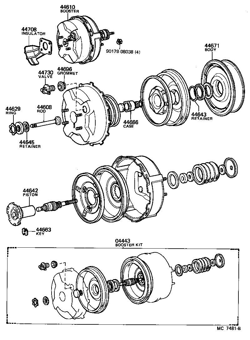 04443-60220 BOOSTER KIT, BRAKE product image