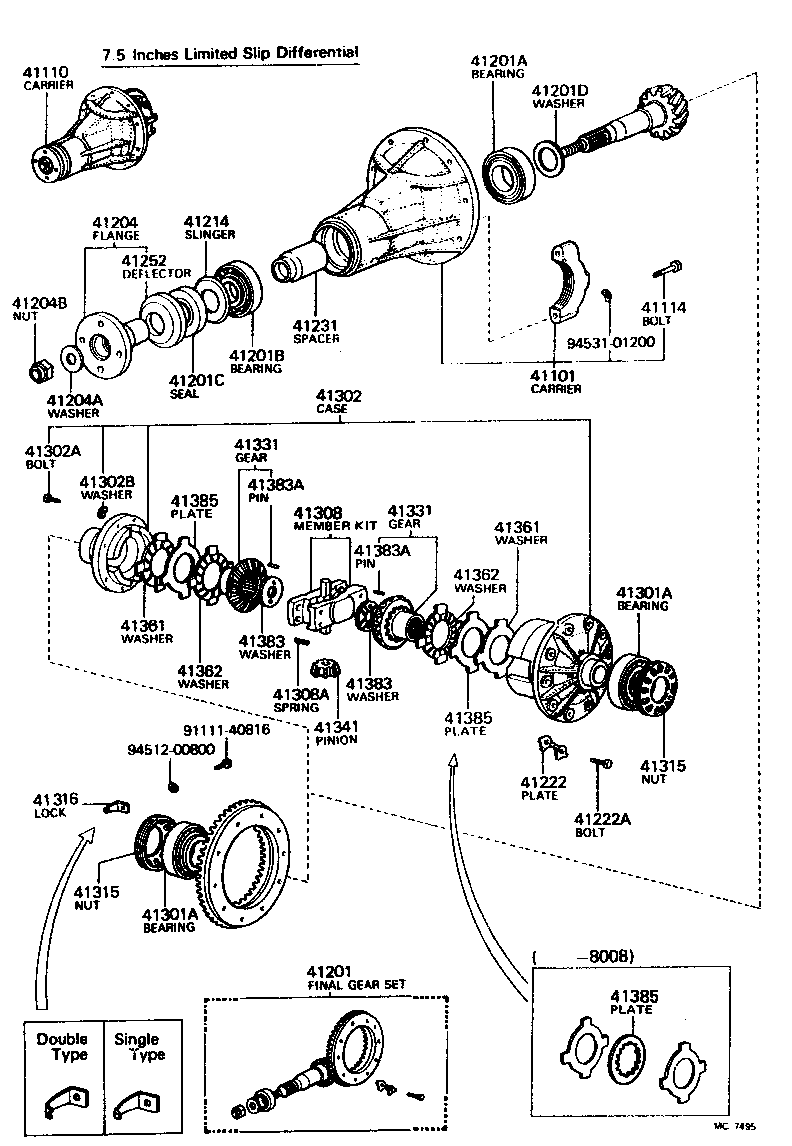 41110-14250 CARRIER ASSY, DIFFERENTIAL, REAR product image