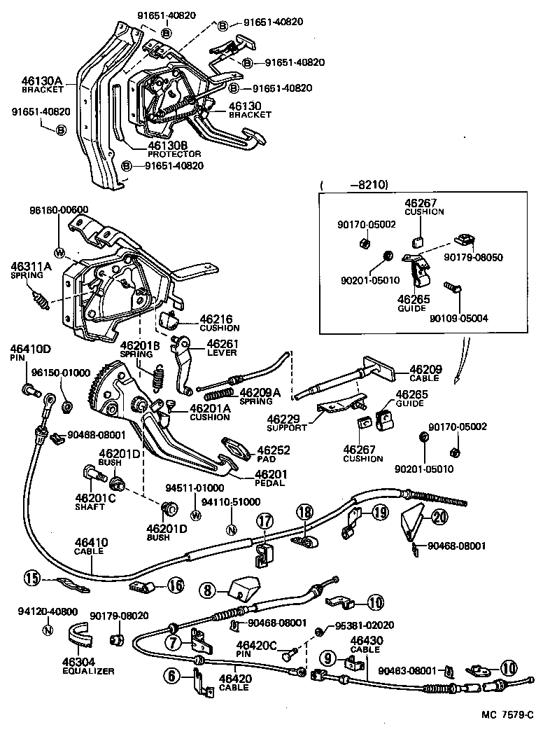 46201-27010 PEDAL SUB-ASSY, PARKING BRAKE product image