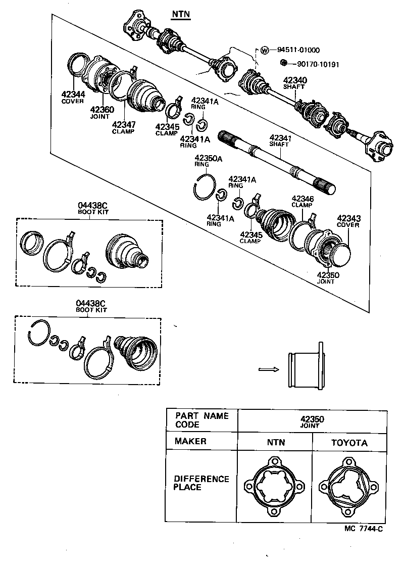 42311-22110 SHAFT, REAR AXLE product image