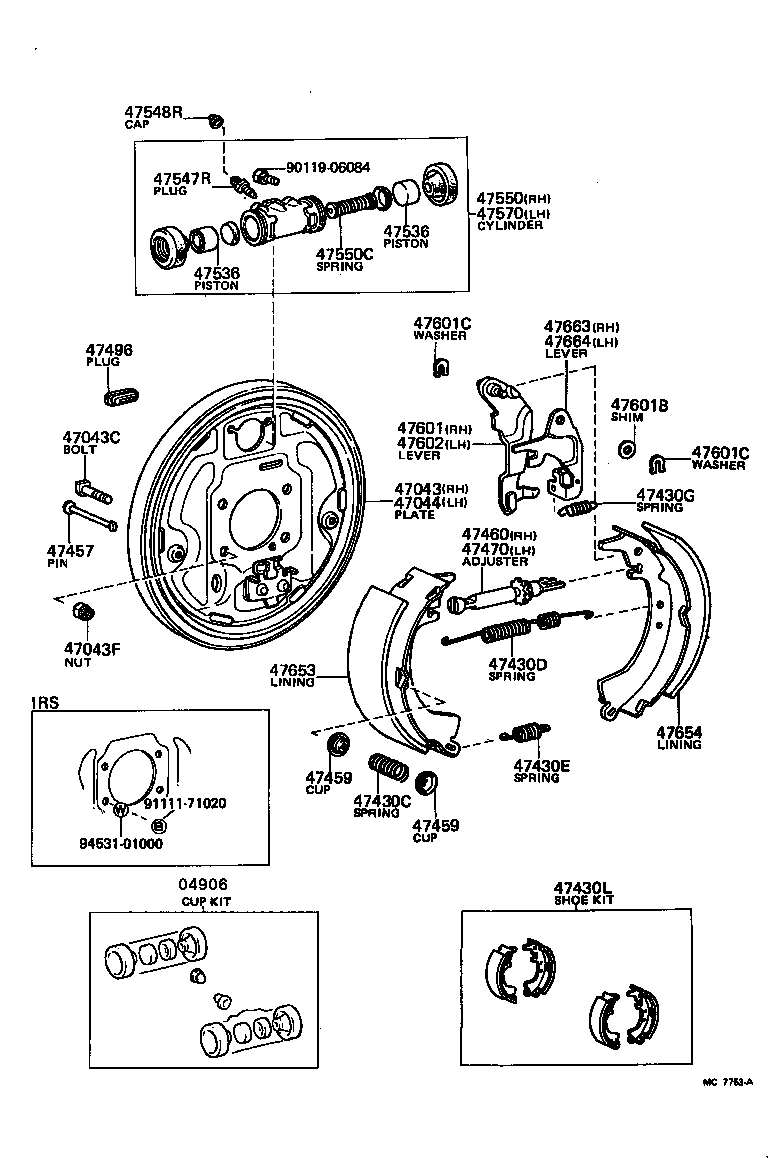 04495-20050 SHOE KIT, REAR BRAKE product image