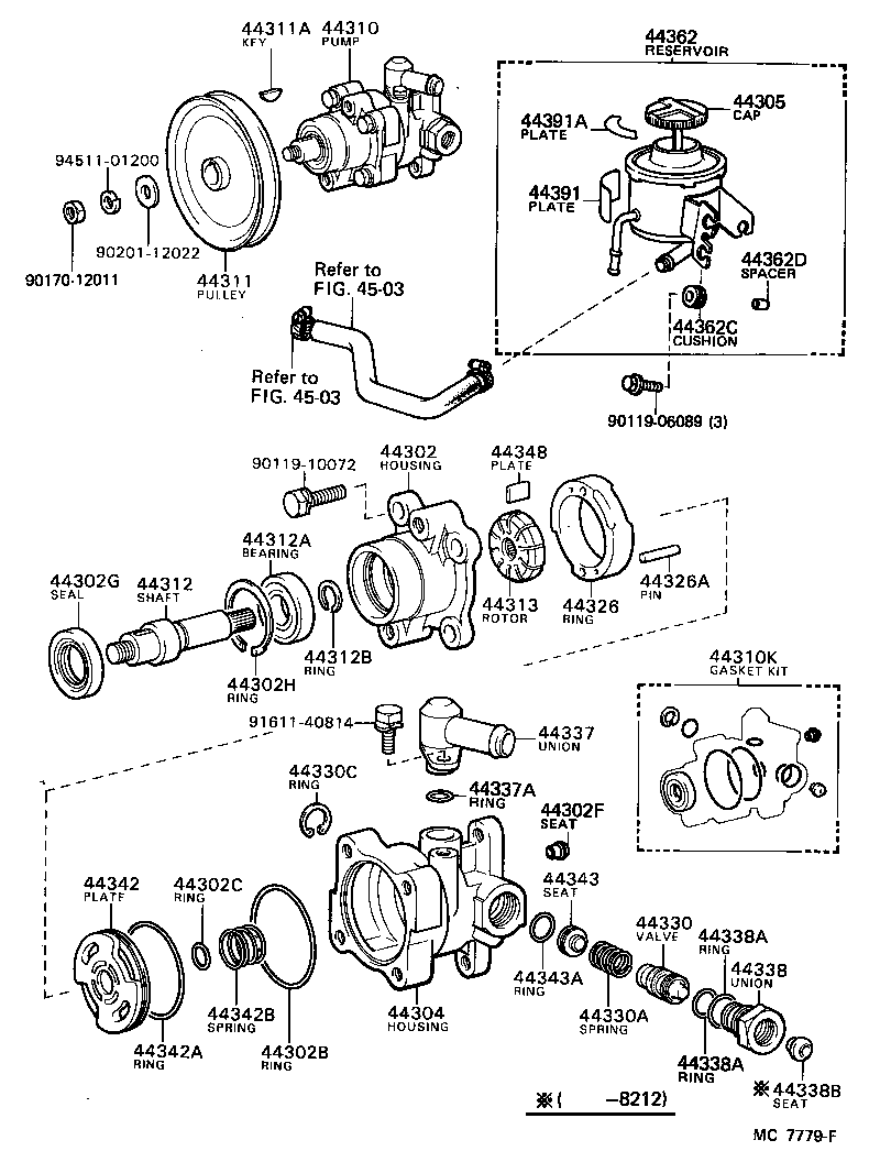 44312-12010 SHAFT, VANE PUMP product image