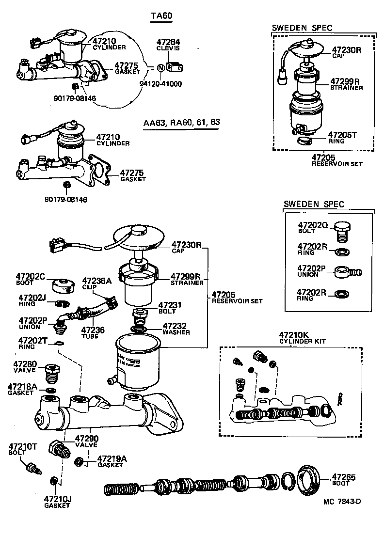 04493-24010 CYLINDER KIT, BRAKE MASTER product image