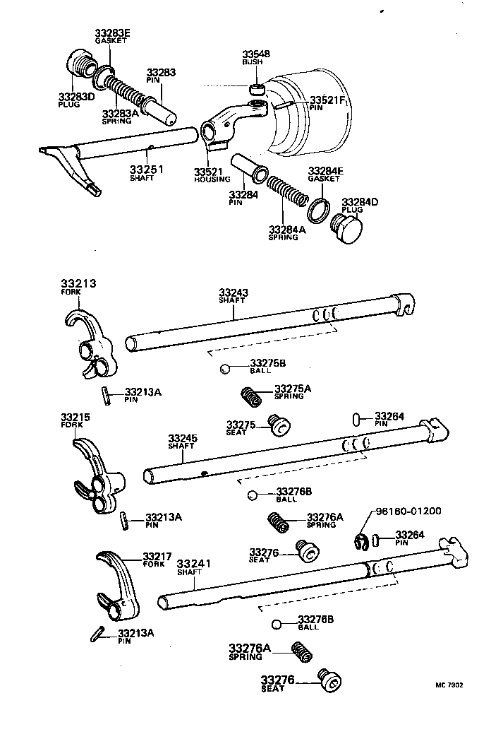 33244-30030 SHAFT, REVERSE SHIFT FORK product image