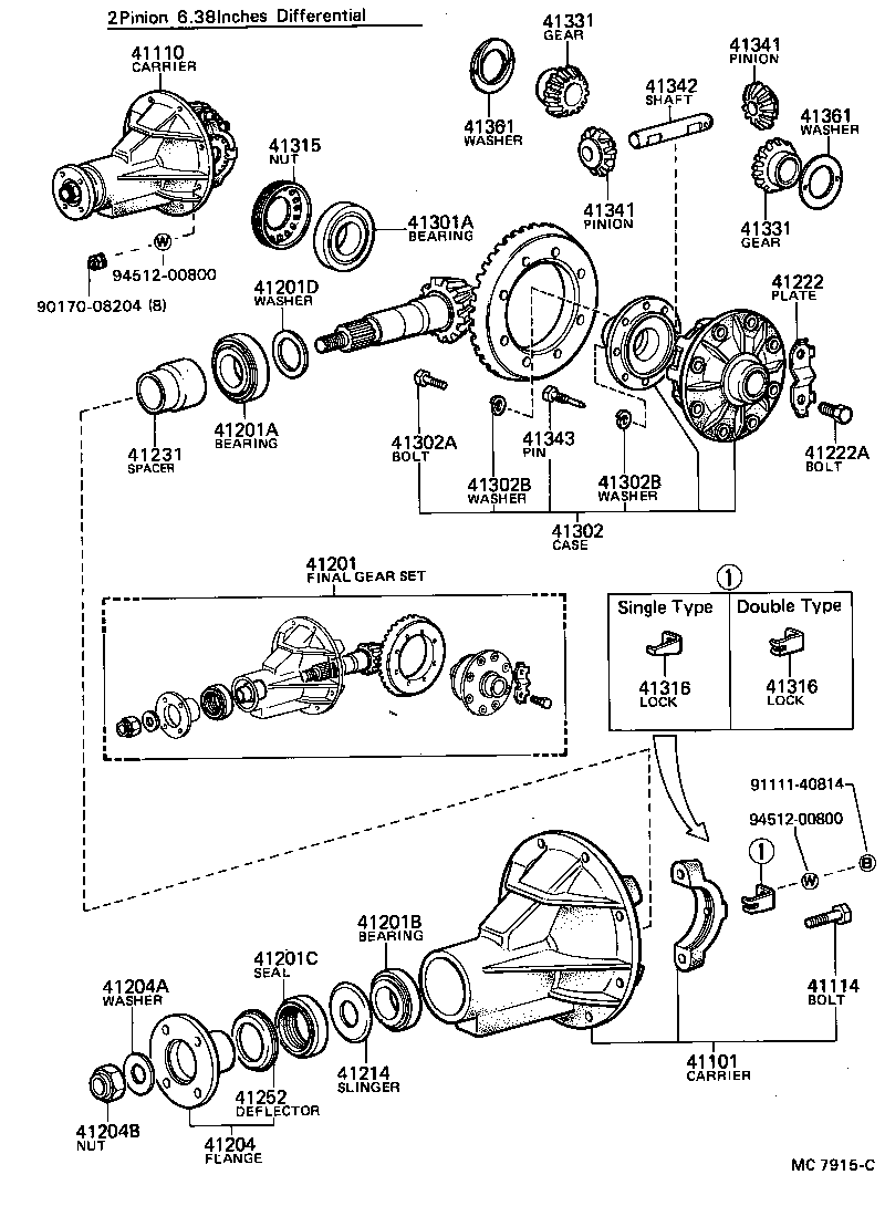 41110-20190 CARRIER ASSY, DIFFERENTIAL, REAR product image
