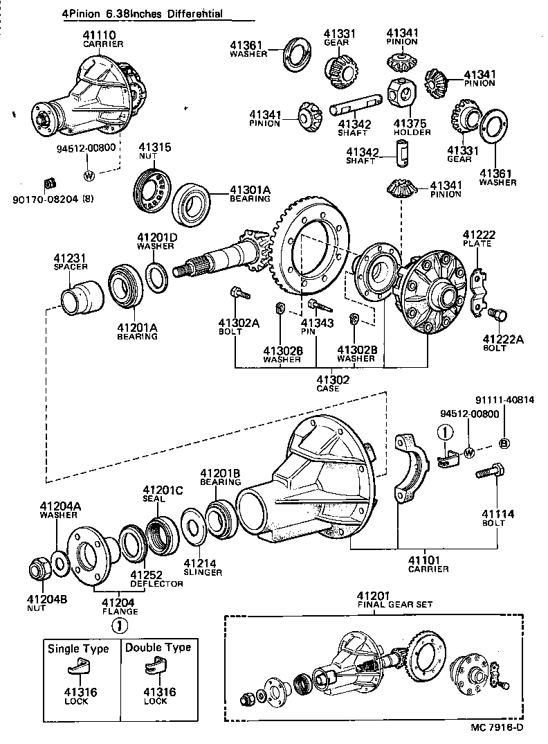 41110-20190 CARRIER ASSY, DIFFERENTIAL, REAR product image