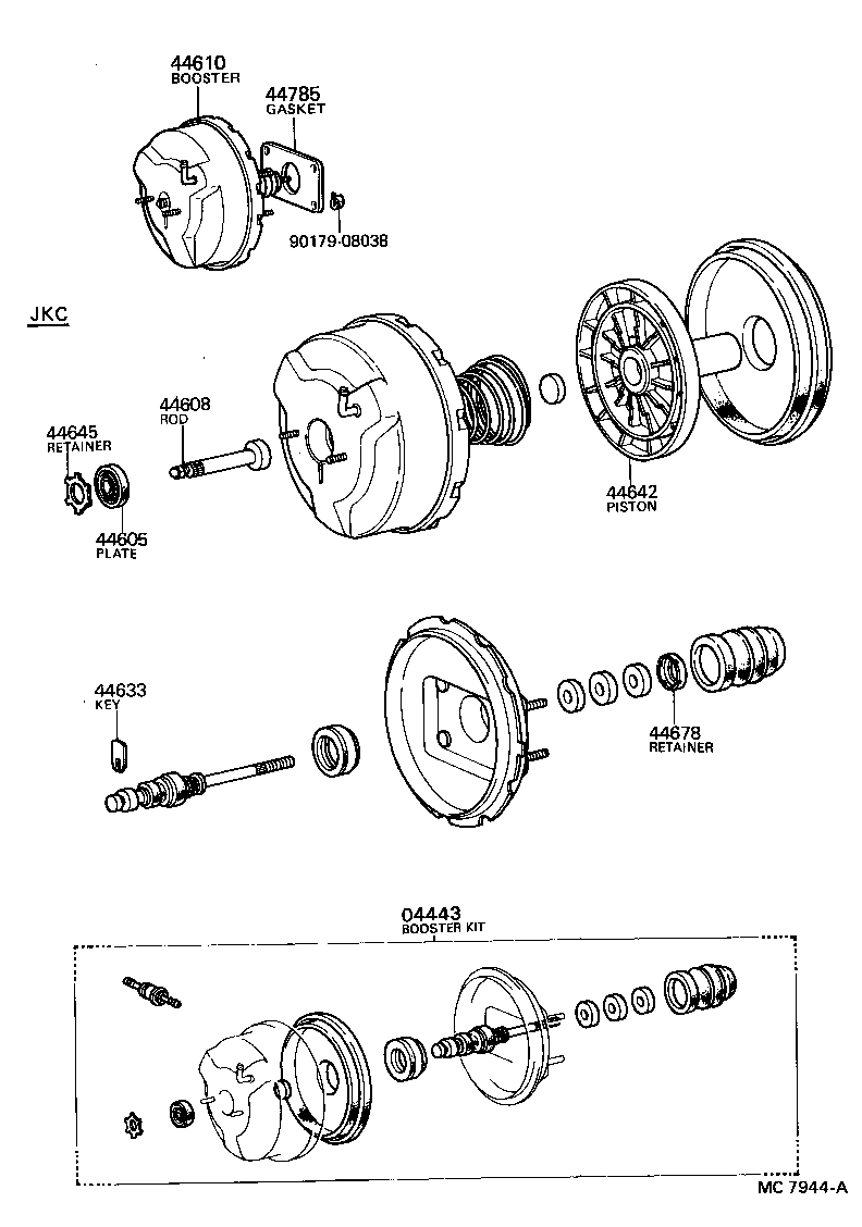 04443-20770 BOOSTER KIT, BRAKE product image