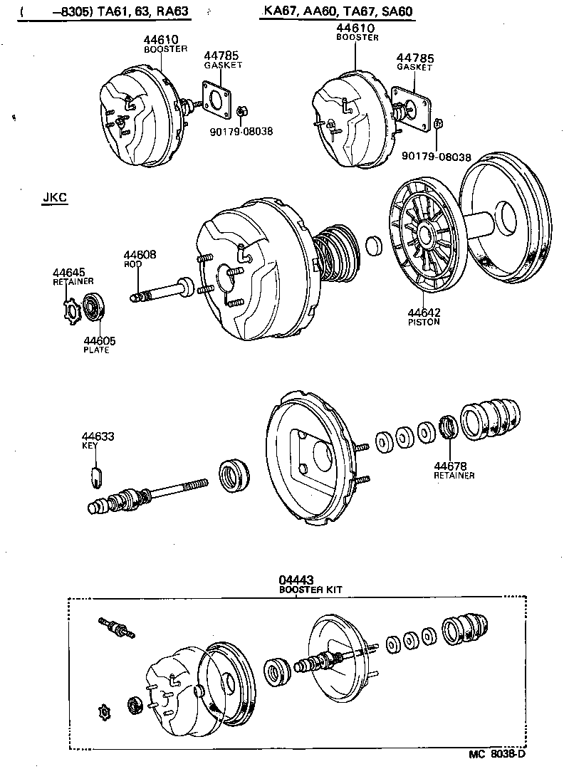 04443-14420 BOOSTER KIT, BRAKE product image