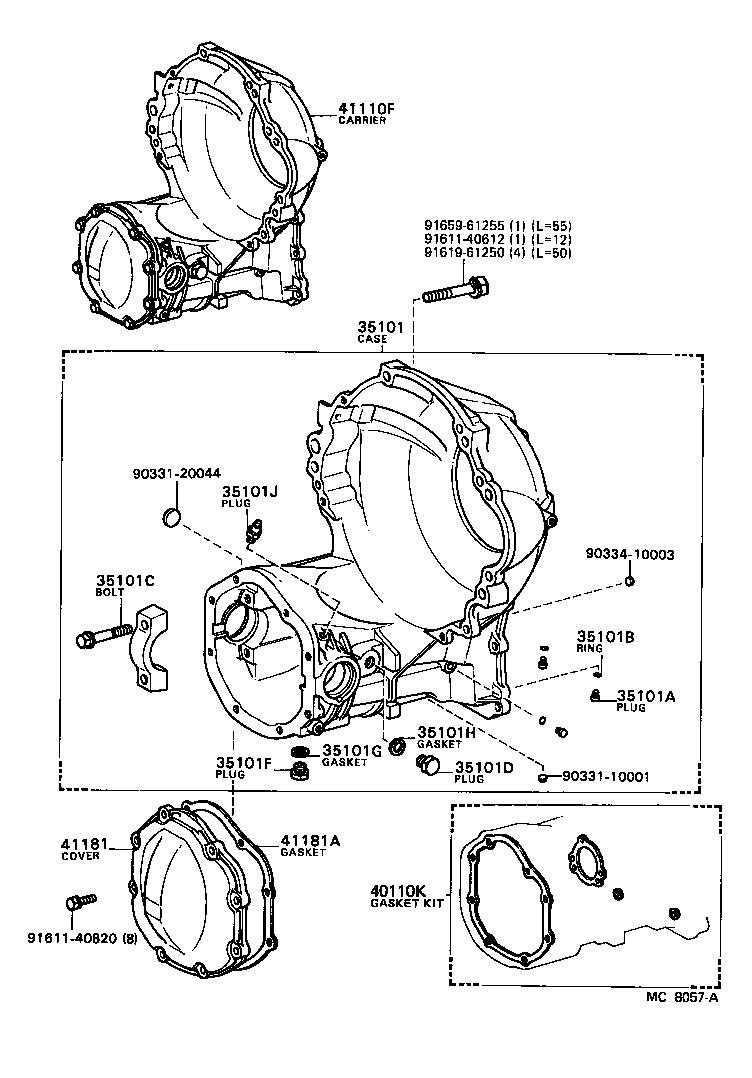 41201-19355 FINAL GEAR KIT, DIFFERENTIAL, FRONT product image