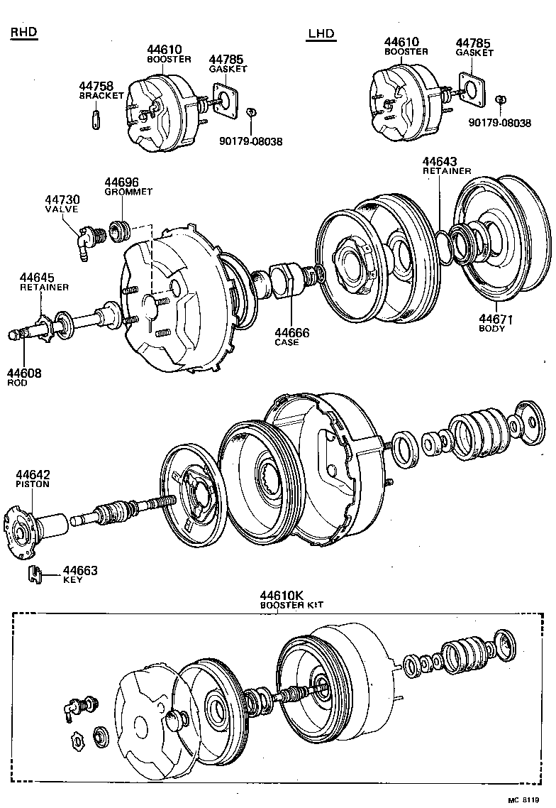 04443-14450 BOOSTER KIT, BRAKE product image