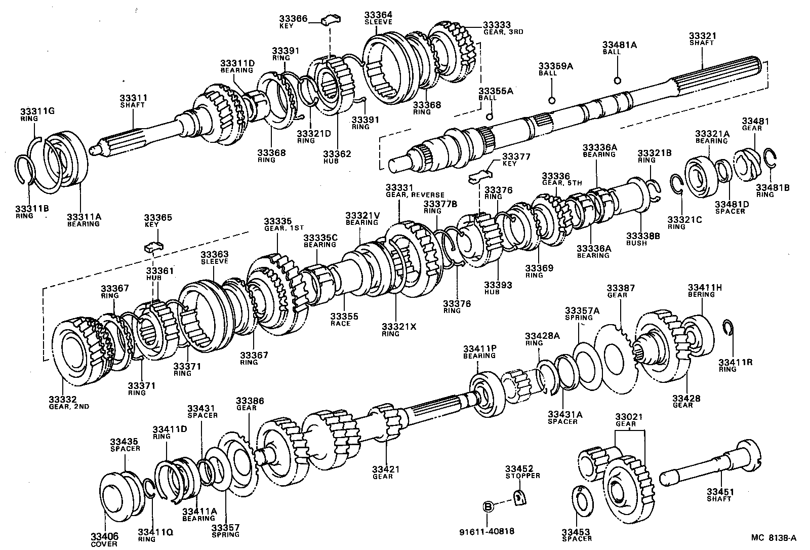 33481-22010 GEAR, SPEEDOMETER DRIVE (MTM) product image