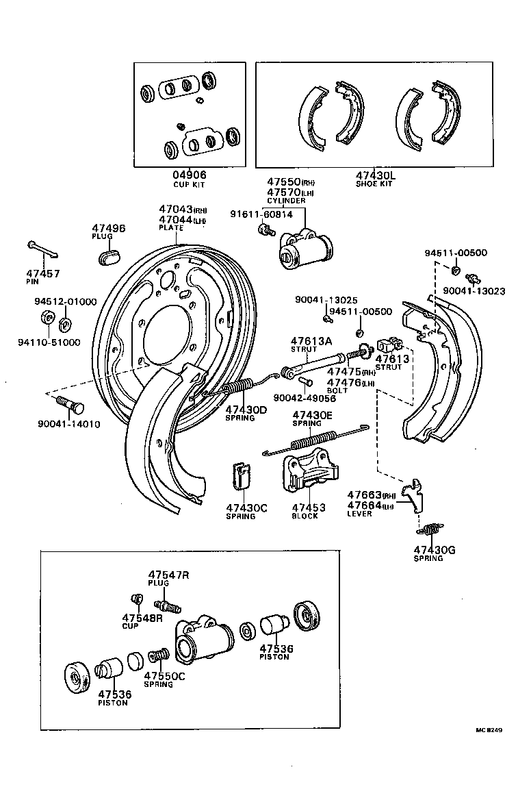 47043-87605 PLATE SUB-ASSY, BRAKE BACKING, REAR RH product image