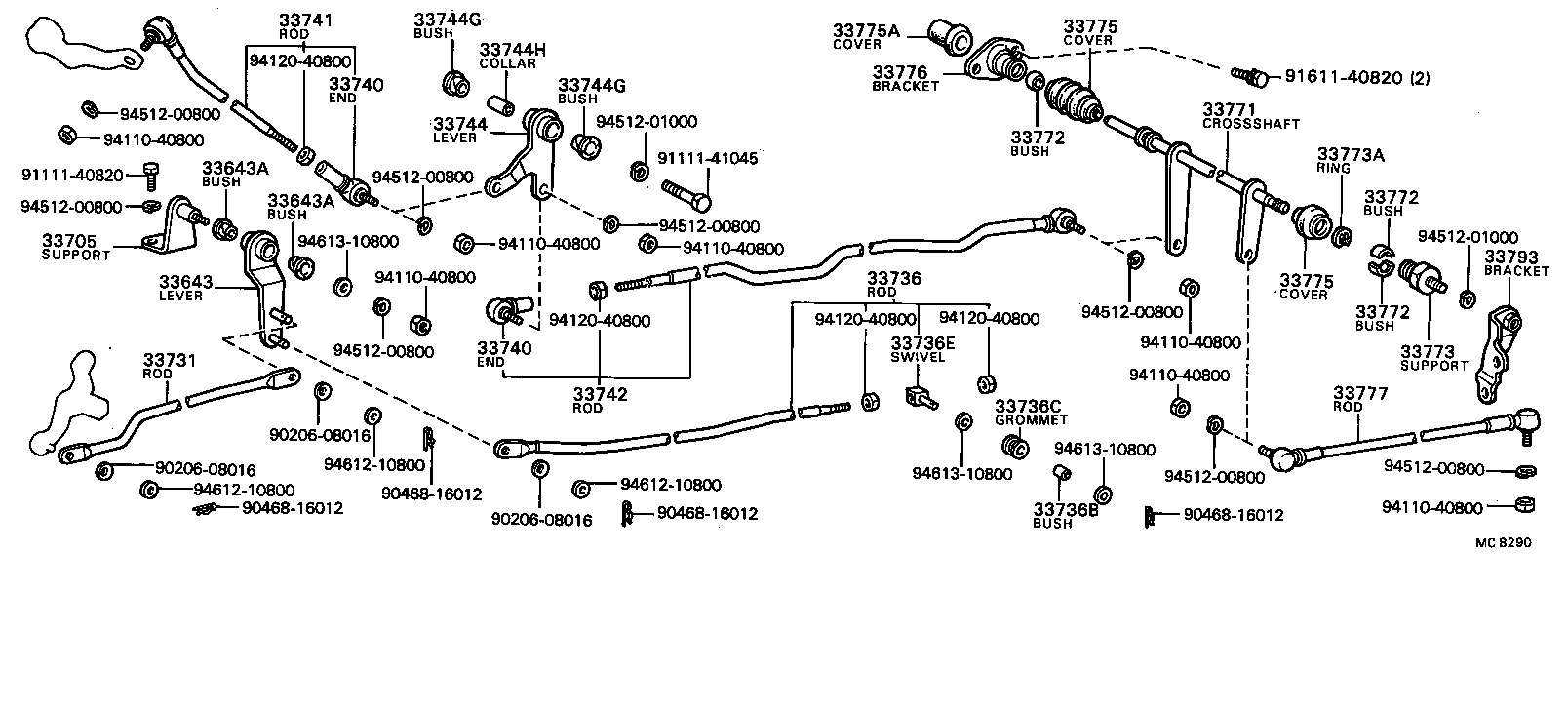 33541-28020 LEVER ASSY, SHIFT (FOR COLUMN SHIFT) product image