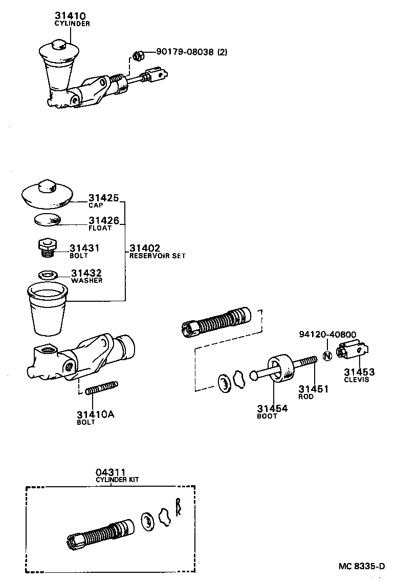 31451-14010 ROD, CLUTCH MASTER CYLINDER PUSH product image