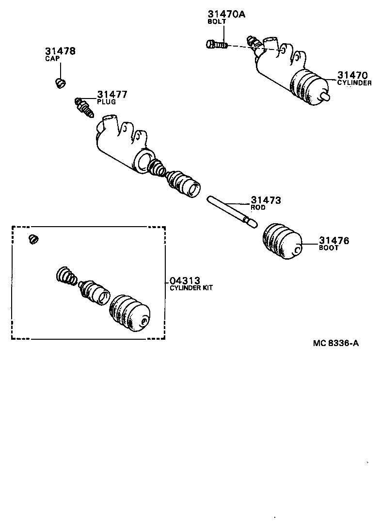 04313-30120 CYLINDER KIT, CLUTCH RELEASE product image