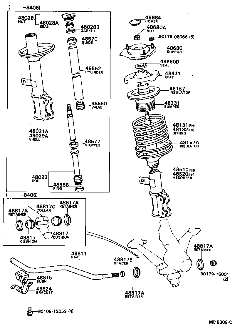 48157-32010 INSULATOR, FRONT COIL SPRING, UPPER product image