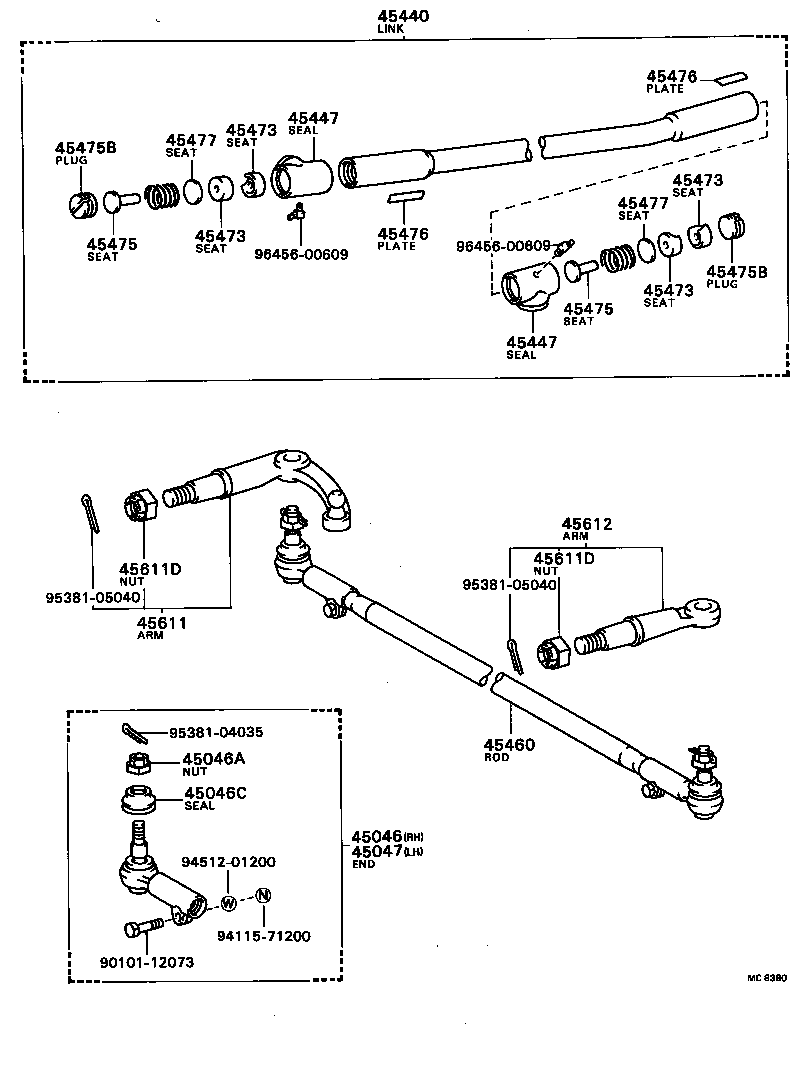 45046-39145 END SUB-ASSY, TIE ROD, RH product image