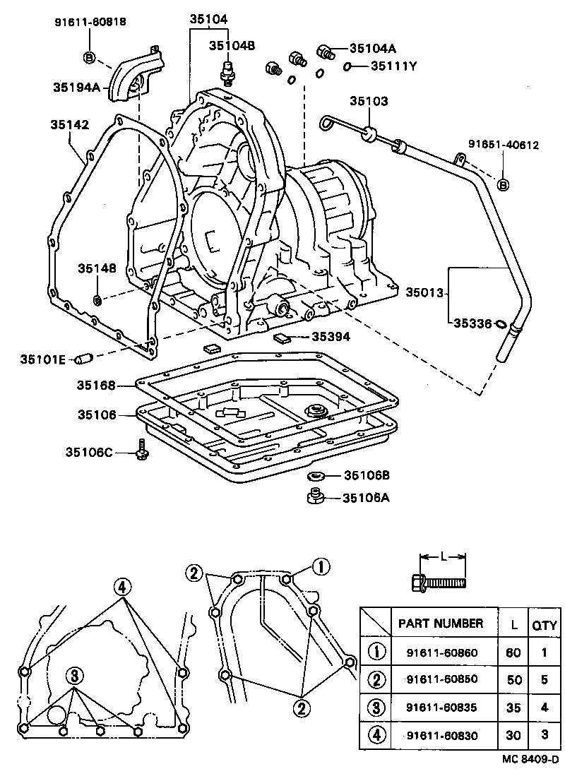 90119-06289 BOLT, STUD (FOR AUTOMATIC TRANSMISSION OIL PAN SETTING) product image