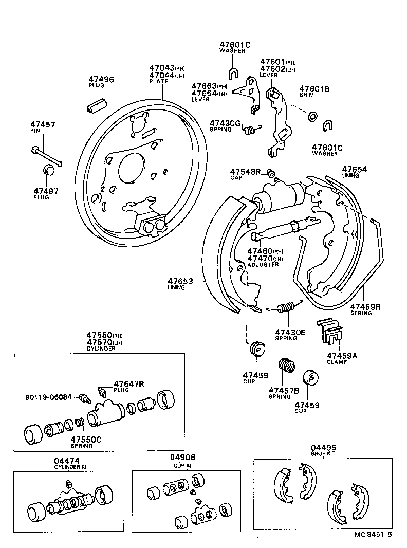 47044-16020 PLATE SUB-ASSY, BRAKE BACKING, REAR LH product image