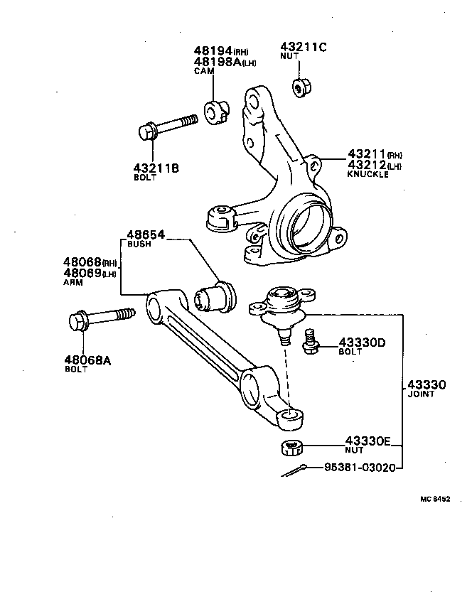48194-16011 CAM, CAMBER ADJUST, RH product image