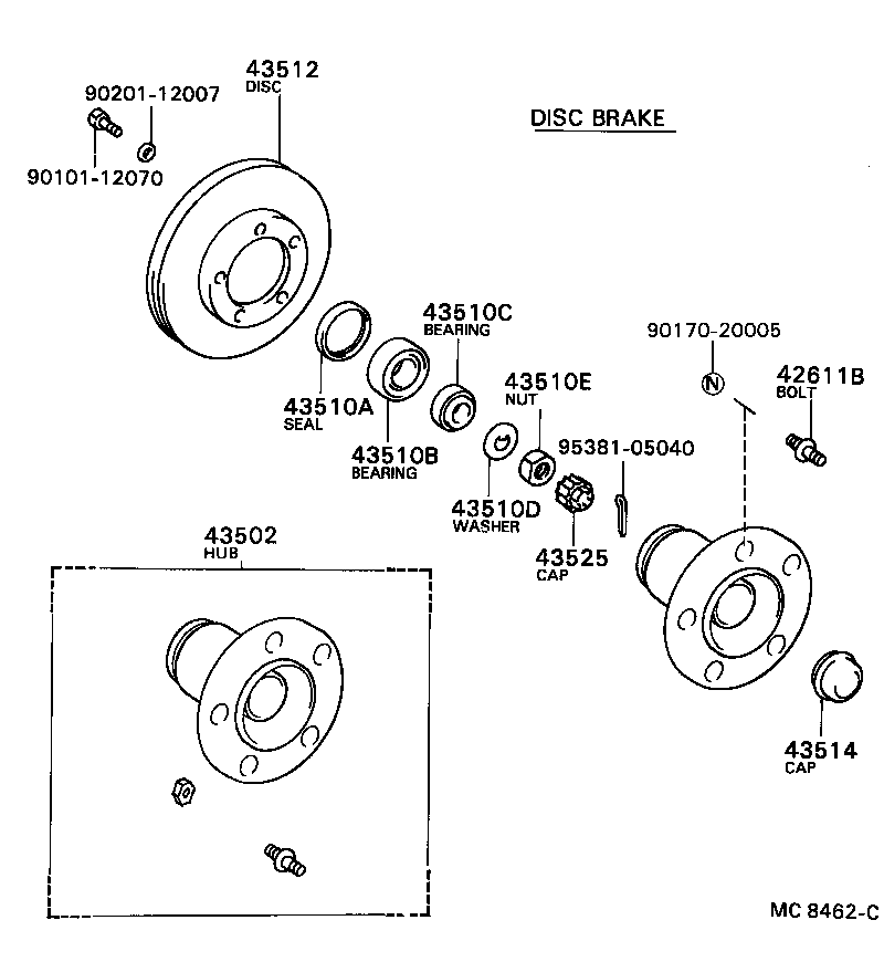 90942-02045 BOLT, HUB (FOR FRONT AXLE) product image