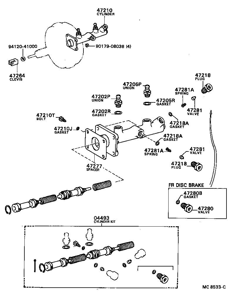 47201-36100 CYLINDER ASSY, MASTER, W/O BOOSTER product image