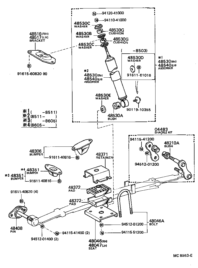 04483-21040 SHACKLE KIT, REAR SPRING product image