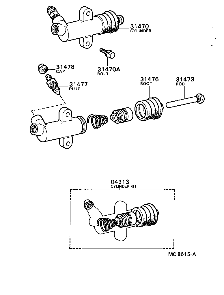 31470-20190 CYLINDER ASSY, CLUTCH RELEASE product image