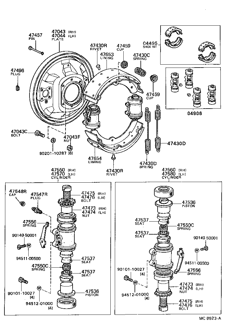 04495-36120 SHOE KIT, REAR BRAKE product image