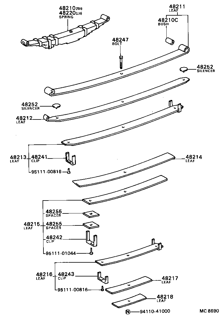 04483-36040 SHACKLE KIT, REAR SPRING product image