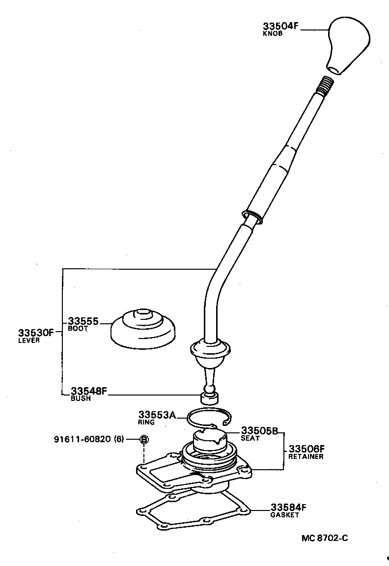 33584-16010 GASKET, CONTROL SHIFT LEVER RETAINER (FOR FLOOR SHIFT) product image