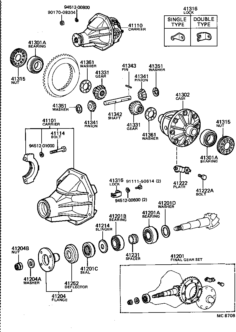04412-12050 GASKET KIT, REAR DIFFERENTIAL CARRIER product image