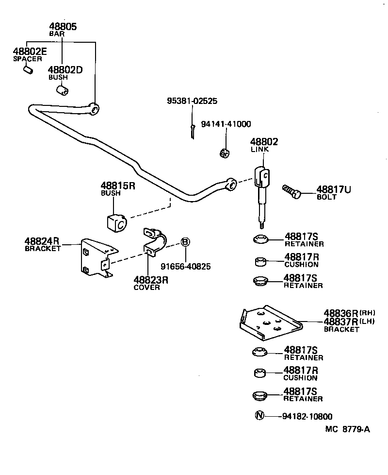 48824-26041 BRACKET, STABILIZER(FOR REAR) product image