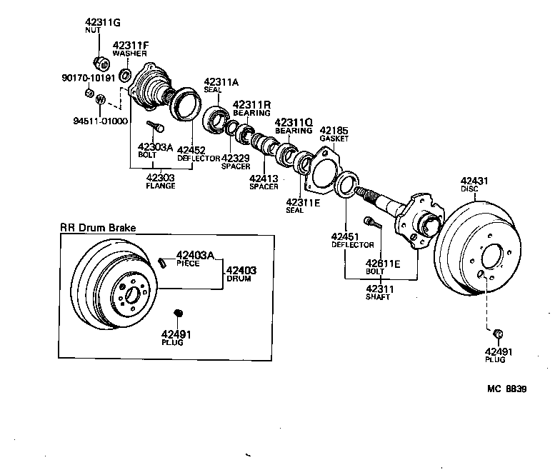 42303-22020 FLANGE SUB-ASSY, REAR AXLE product image