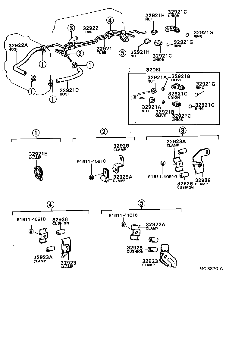 32922-22192 TUBE, OIL COOLER OUTLET, NO.1 product image