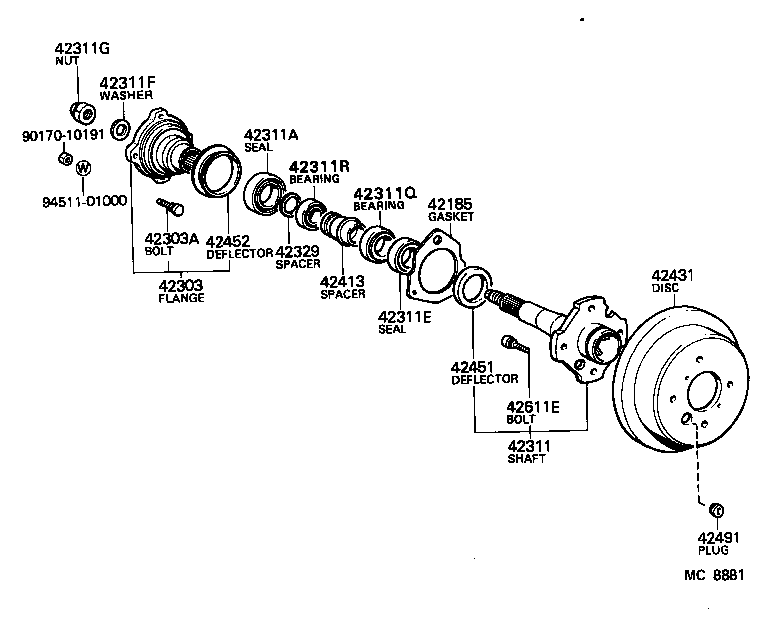 42431-24010 DISC, REAR product image