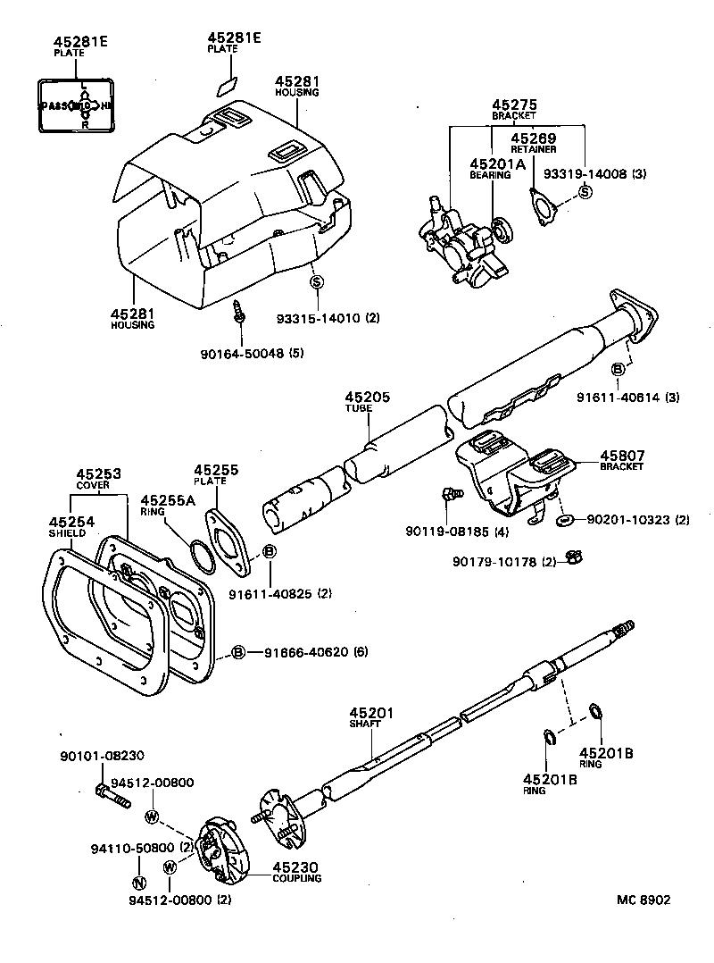 45870-40040 TUBE SUB-ASSY, STEERING COLUMN product image
