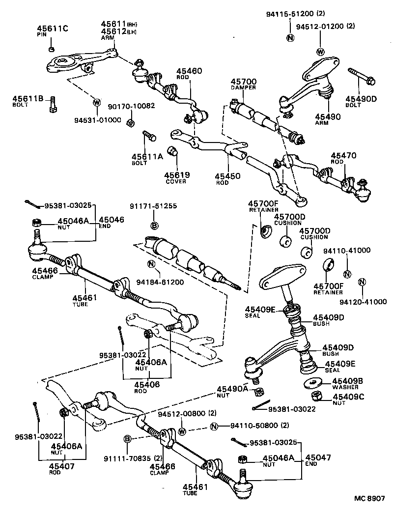 45406-49045 ROD SUB-ASSY, TIE, RH product image