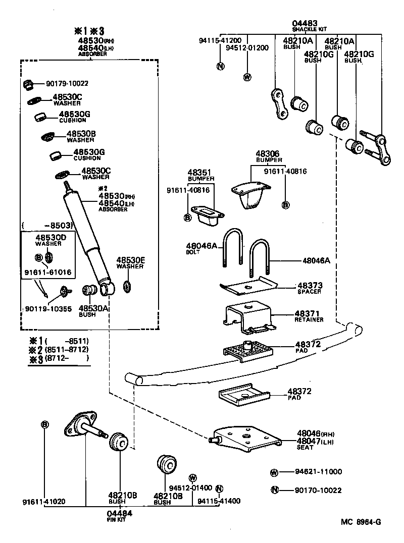 04483-21040 SHACKLE KIT, REAR SPRING product image