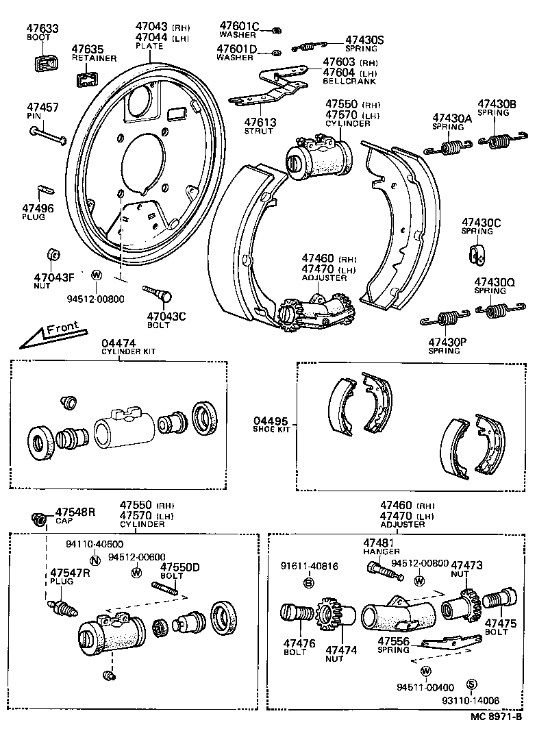 04497-10010 SHOE KIT, REAR BRAKE product image