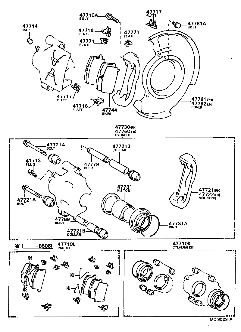 47730-32022 CYLINDER ASSY, FRONT DISC BRAKE, RH product image