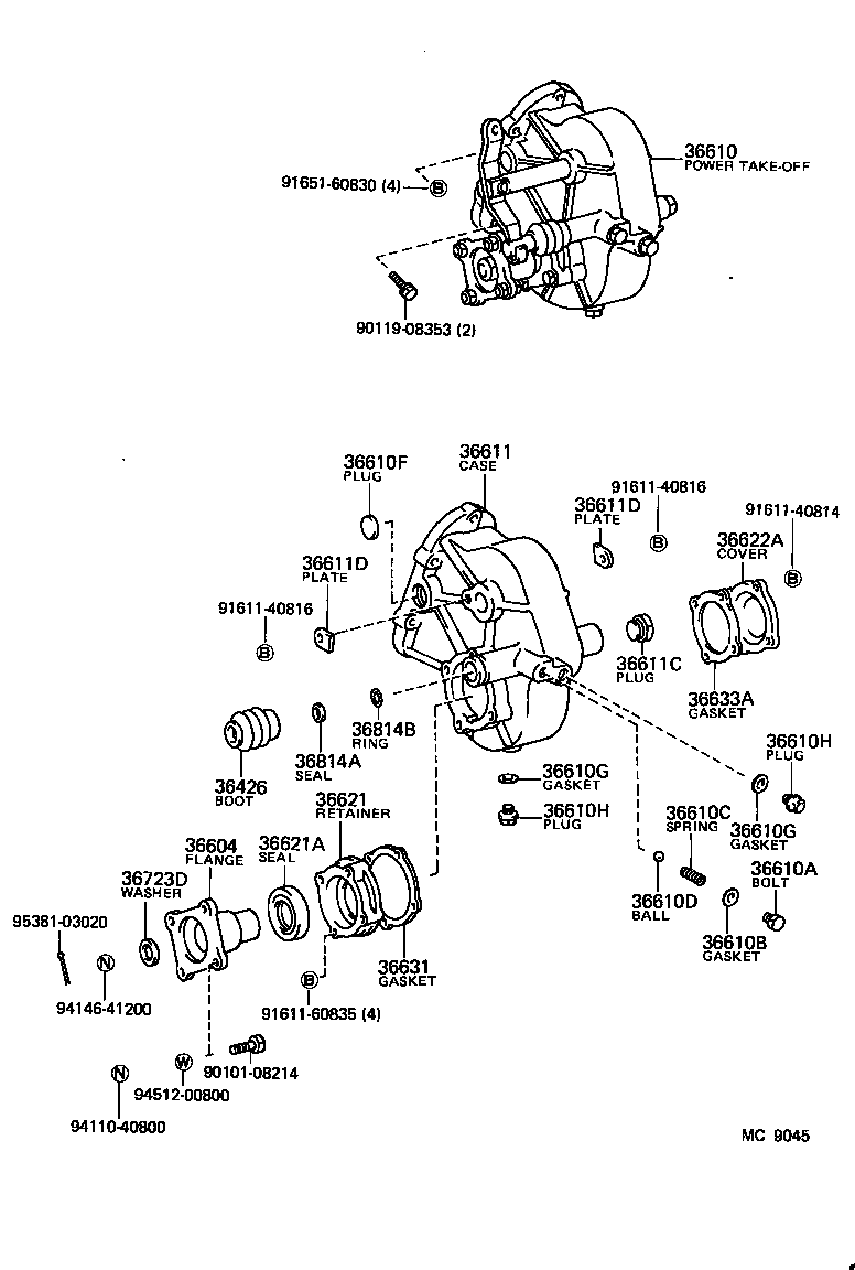 36611-60030 CASE, POWER TAKE-OFF product image
