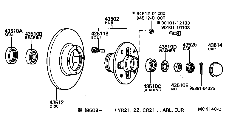 90366-50011 BEARING, TAPERED ROLLER (FOR FRONT AXLE INNER BEARING) product image
