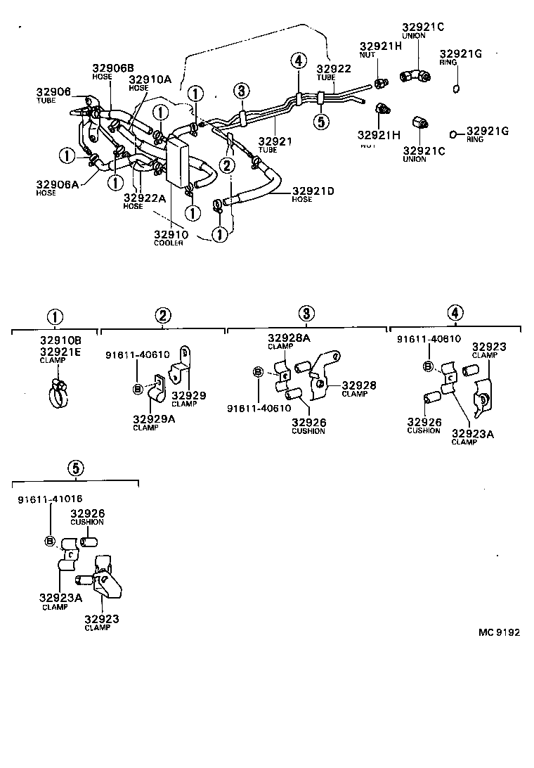 32922-22192 TUBE, OIL COOLER OUTLET, NO.1 product image